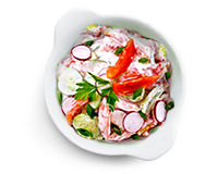 Салат овощной со сметаной